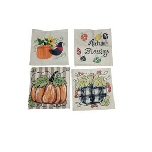 ZUEXT Autumn Pillow Throw Covers Fall 18x20 Set of 4, Linen Pumpkin Sofa Couch.